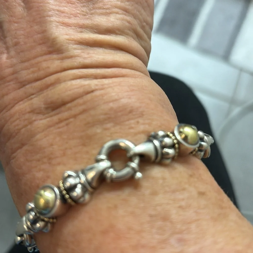 Lagos 18 k gold and sterling silver bracelet - Picture 2 of 5